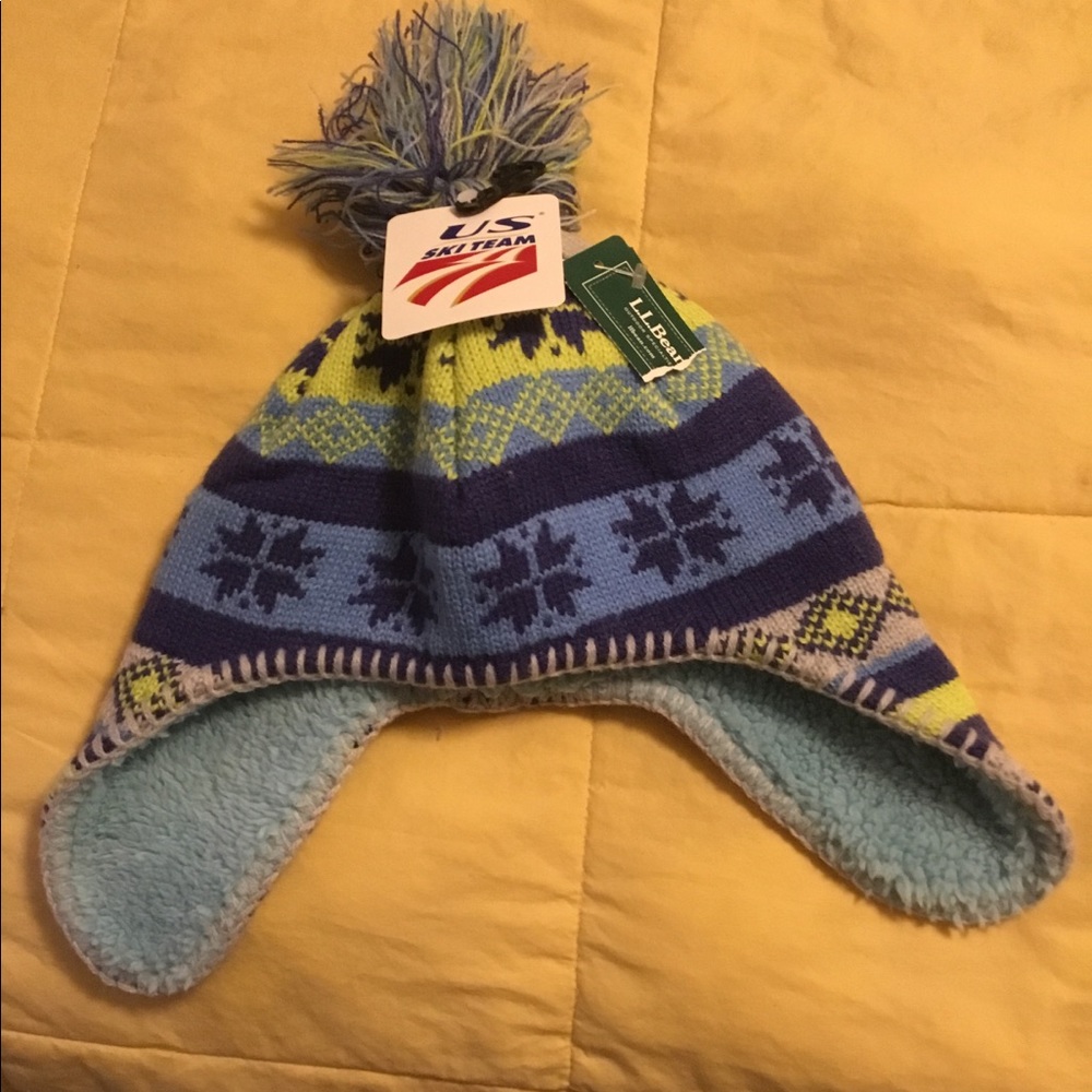 LL Bean Katahdin Snowflake kids Hat NWTS